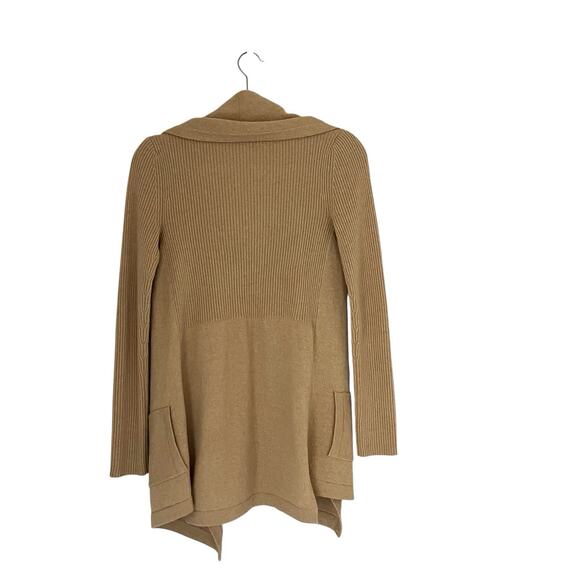 Theory Maritza Cashmere Cardigan Tan Draped Long Sweater Size S Quiet Luxury - Picture 4 of 10